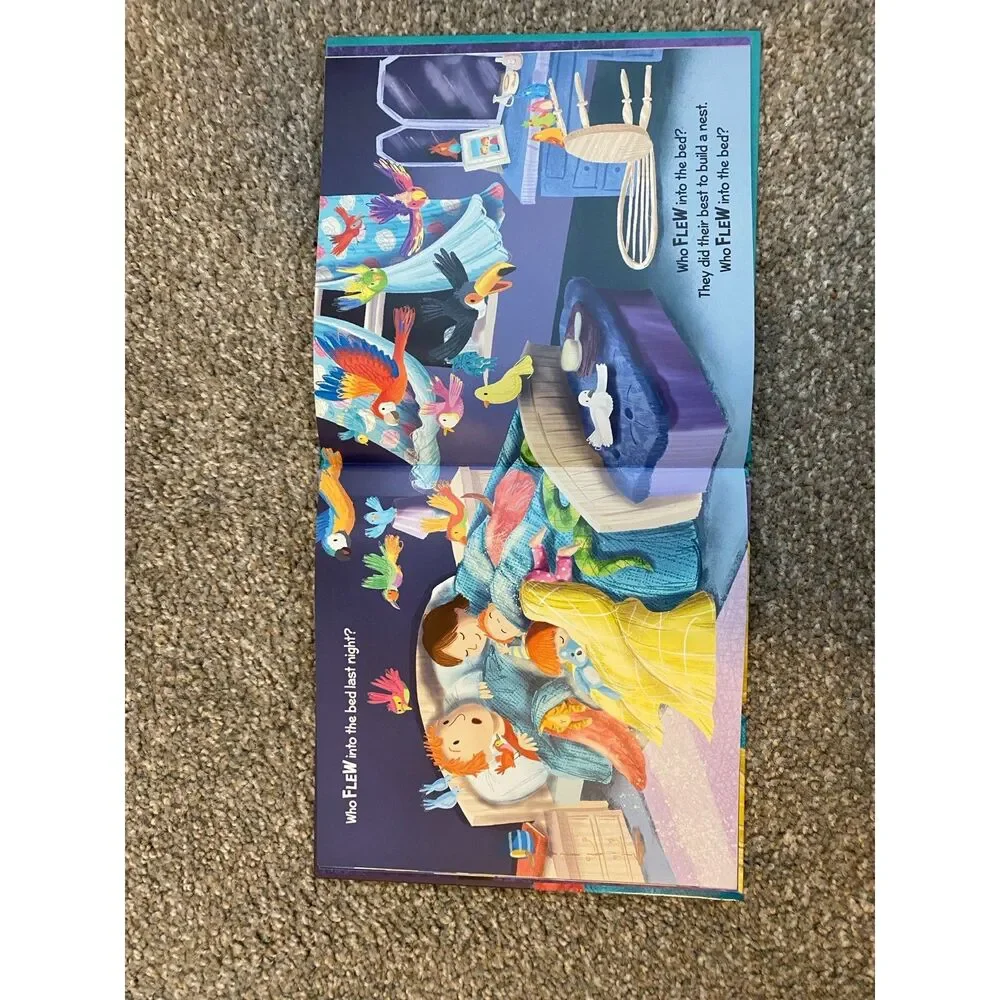 Kids Baby's Hardcover Bedtime Animal Book Who Jumped Into the Bed